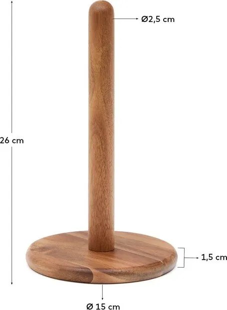 Drewniany stojak na ręczniki papierowe w naturalnym kolorze ø 15 cm Nukha – Kave Home