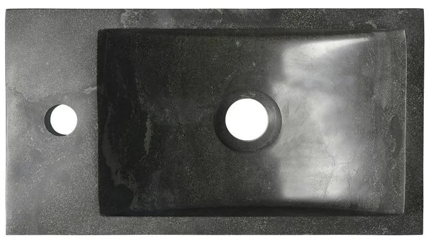 Czarna kamienna umywalka 40x22 cm Blok – Sapho