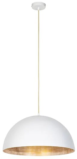Industrialna lampa wisząca biała ze złotem 50 cm - Magna EcoPrzemysłowy Oswietlenie wewnetrzne