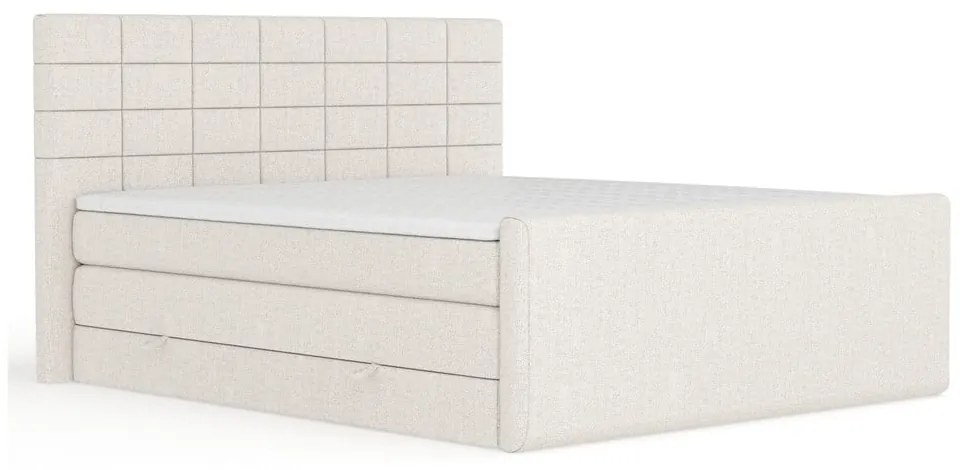 Beżowe łóżko kontynentalne ze schowkiem 200x200 cm Ava – Maison de Rêve