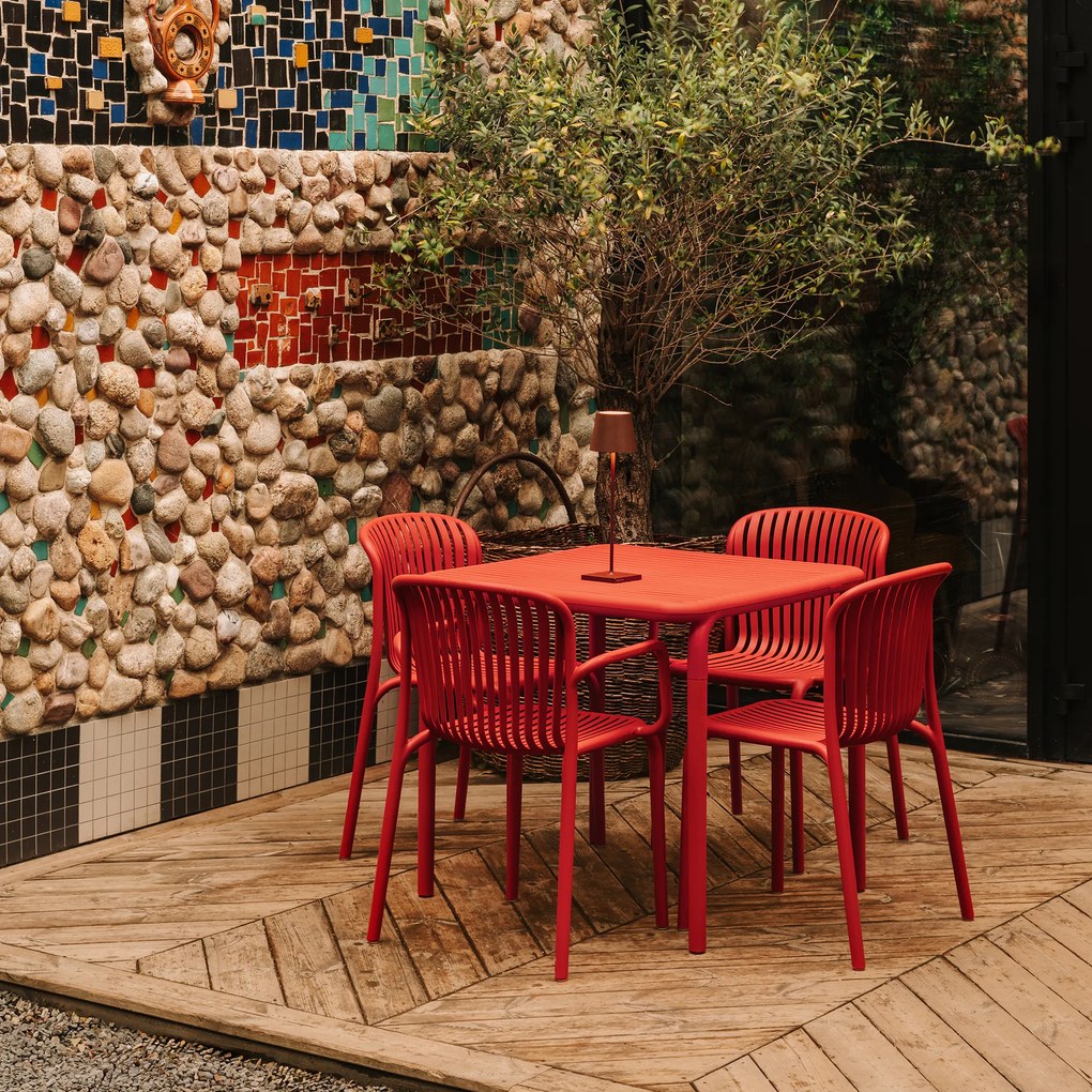 Stół ogrodowy Brene Retro Red 79,5 x 79,5 cm FERNE