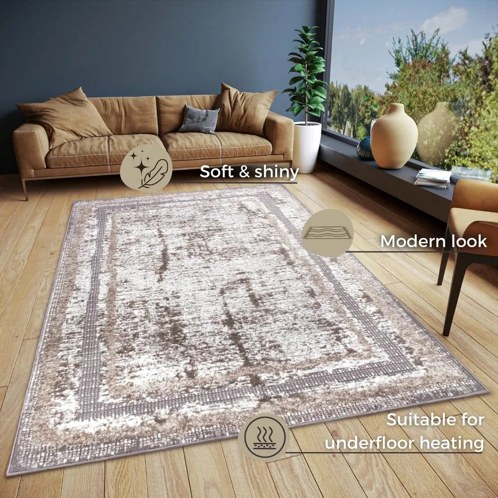 Dywan w beżowo-srebrnym kolorze 67x120 cm Shine Classic – Hanse Home