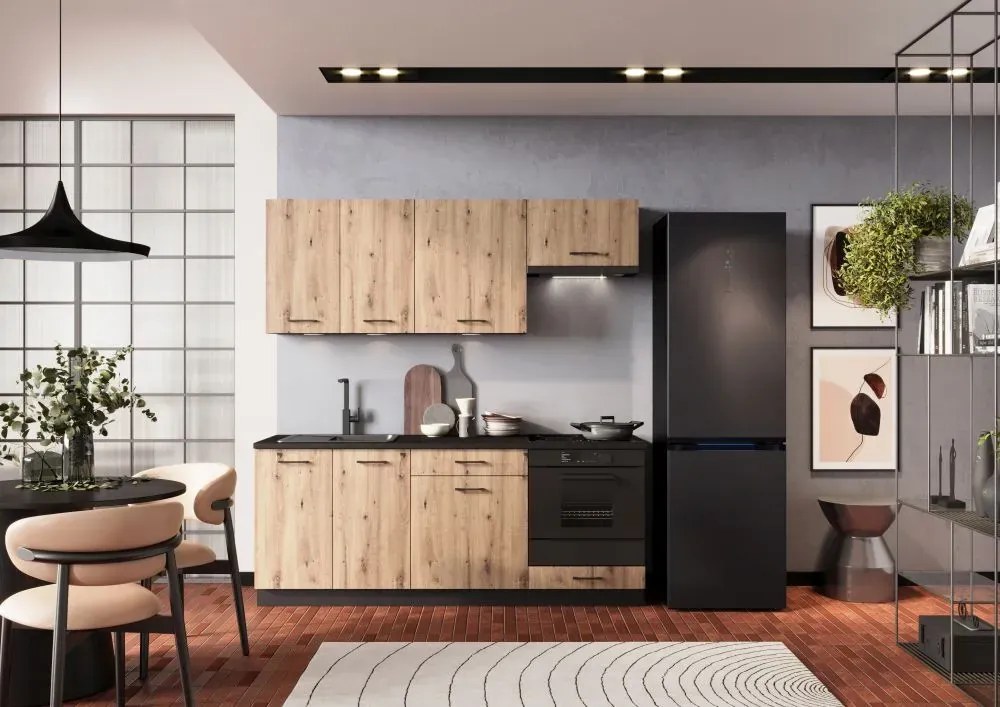 Szafka pod piekarnik ANIKA D60PK/2133 P/L grafitowa/dąb artisan STOLKAR