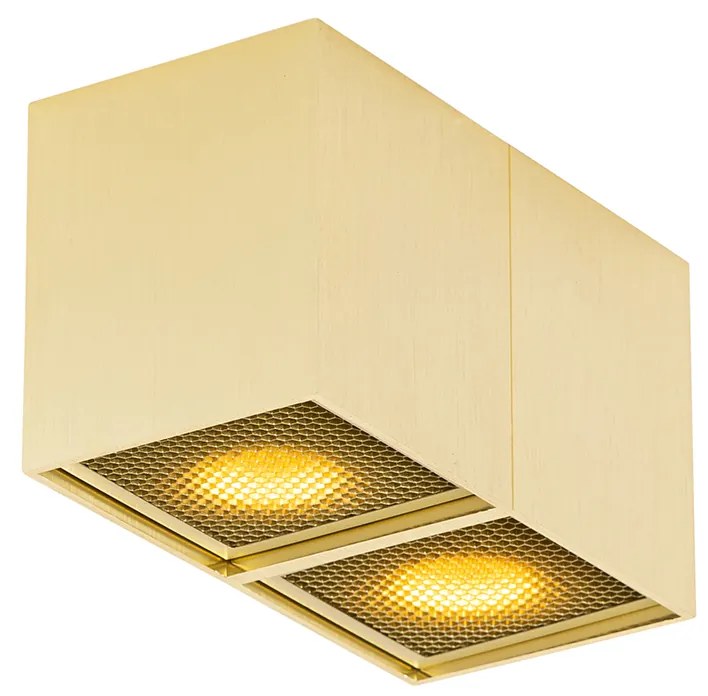 Designerski reflektor złoty 2-światłowy - Qubo HoneyDesignerski Oswietlenie wewnetrzne