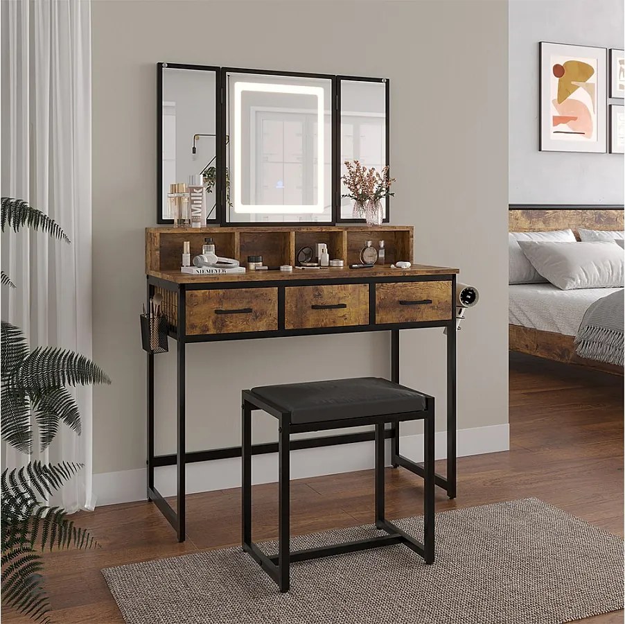 Toaletka rustykalny dąb 90x40x137.5 fyrk