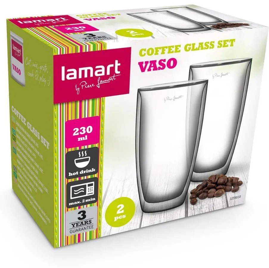 Lamart LT9010 zestaw szklanek Coffee Vaso, 230 ml, 2 szt., 230 ml
