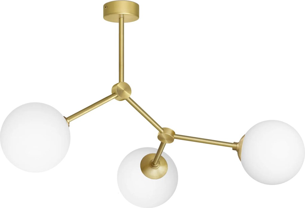 Złota lampa wisząca 3 kule GP-S3