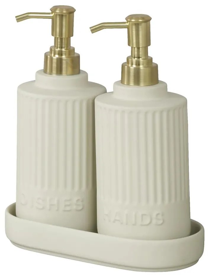 WENKO 54651100 - Dozownik mydła HEIDI 19x21 cm kremowy/złoty/biały