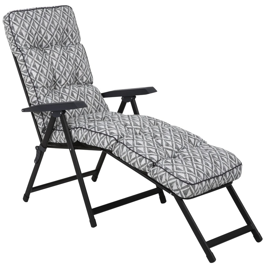 Leżak ogrodowy z podnóżkiem Lena Lounger Black Edition H039-06PB PATIO