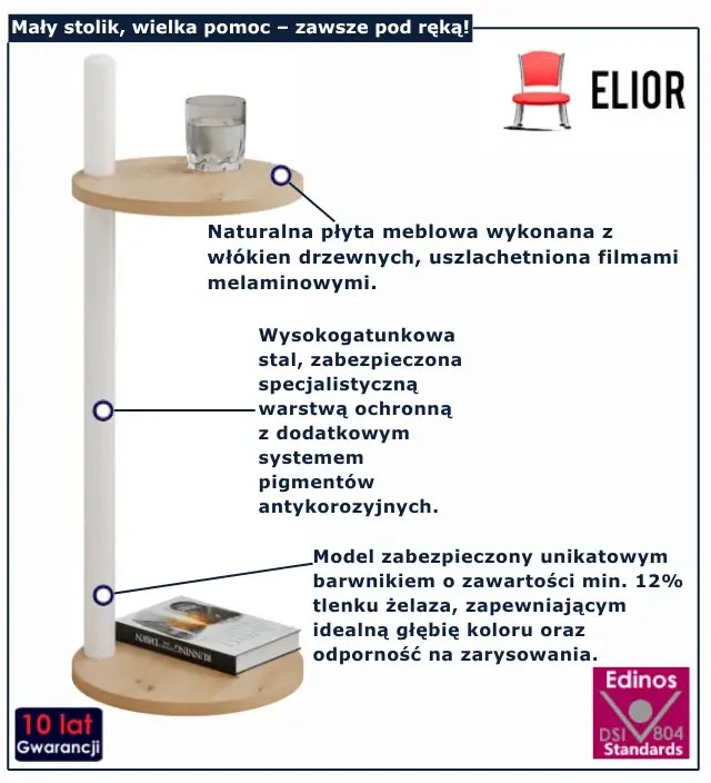 Stolik nowoczesny pomocniczny do salonu M9-A23
