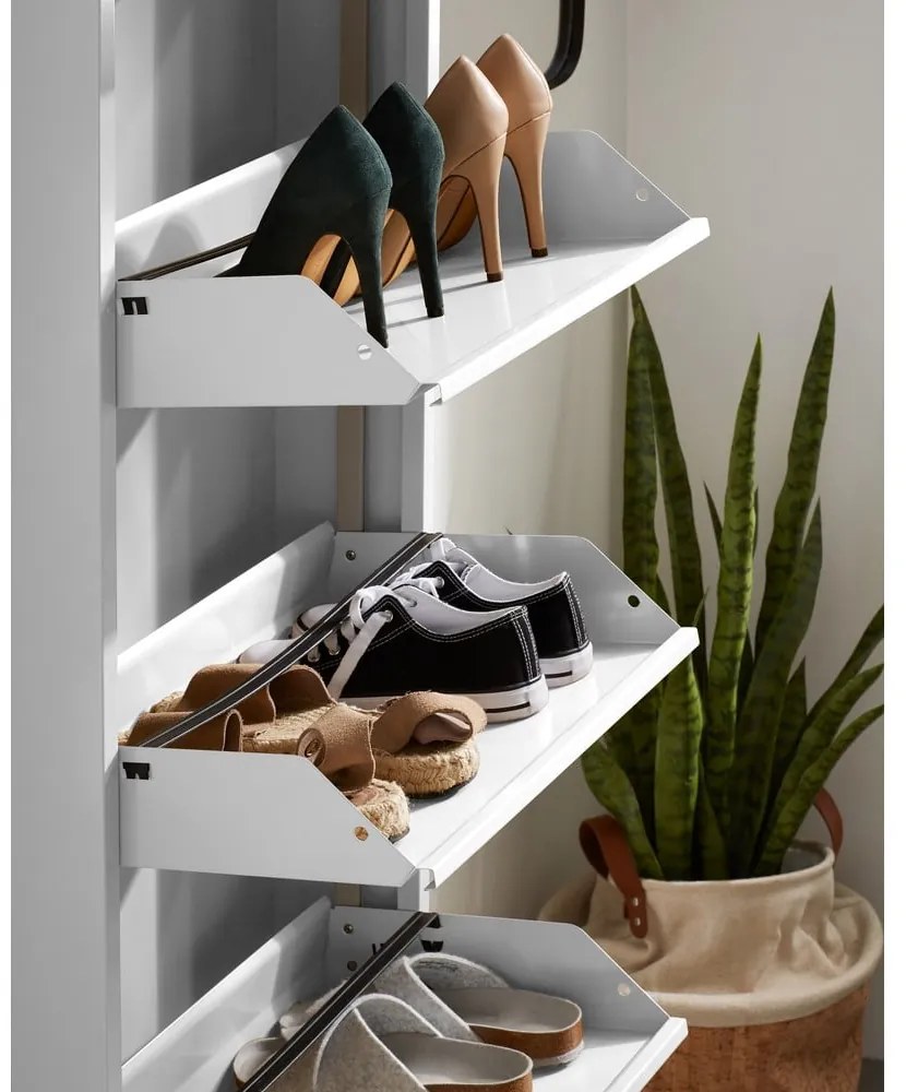 Biała metalowa uchylna szafka na buty 50x103x15 cm Ode – Kave Home