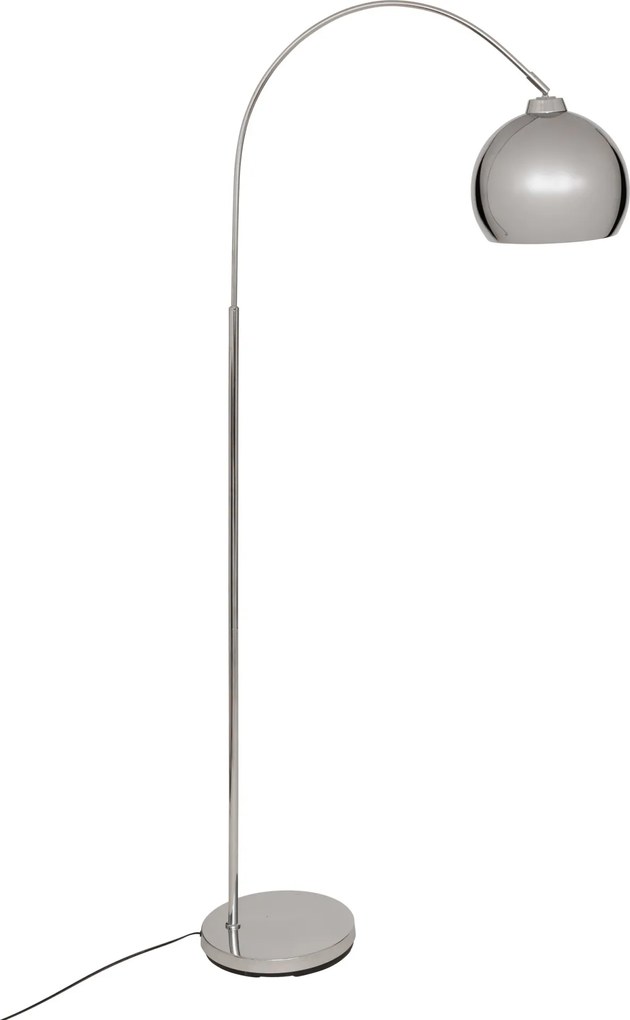 Lampa podłogowa łukowa FLORIS, metalowa, srebrna, 177 cm