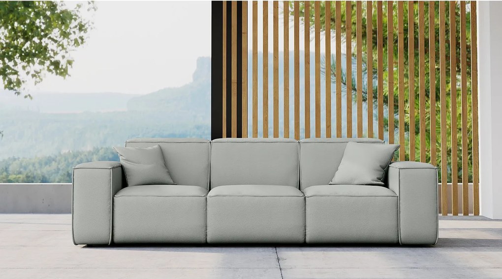 Sofa ogrodowa trzyosobowa MALIBU, tkanina Odyssey, Jasnoszary