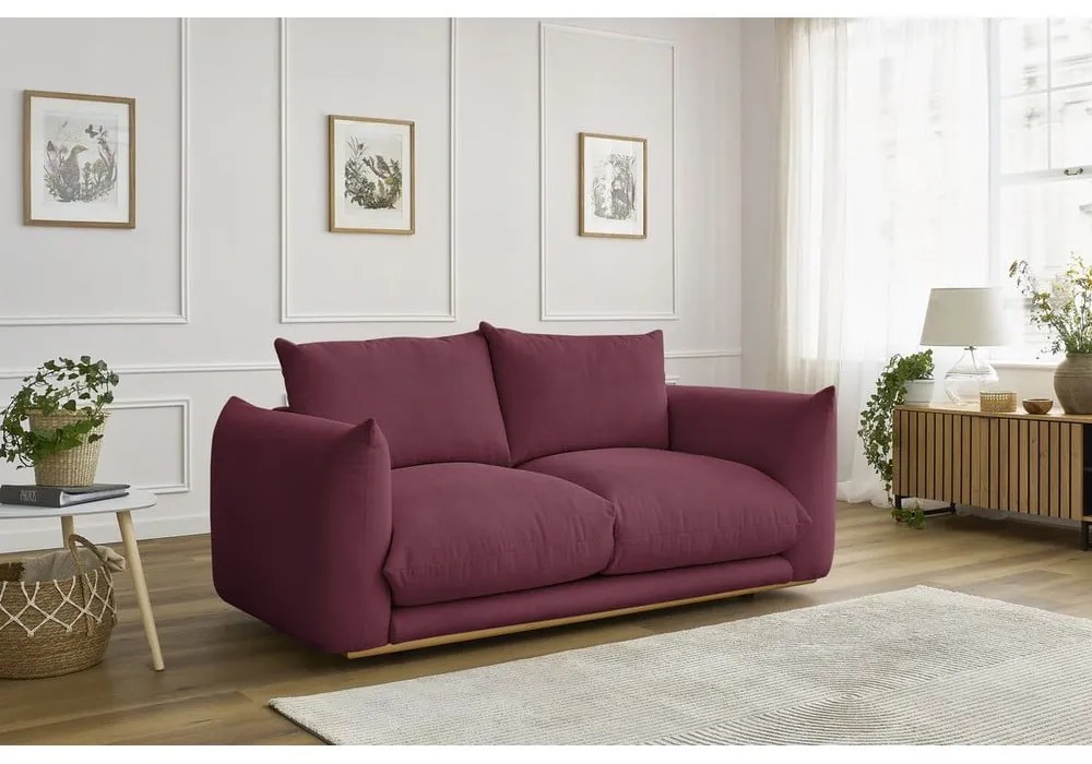 Bordowa sofa 193 cm Ernest – Bobochic Paris