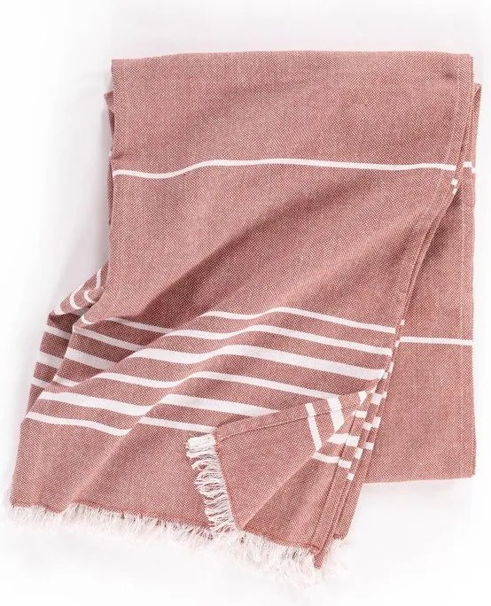 Bawełniany koc w kolorze terakoty 150x200 cm Solene – Tiseco Home Studio