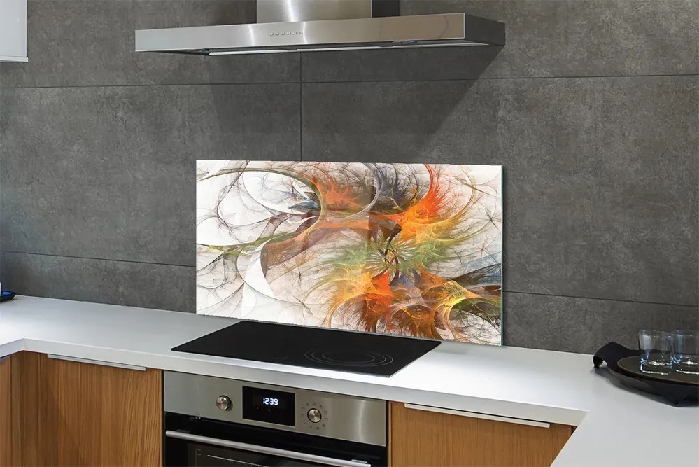 Panel szklany do Kuchni Geometryczna Gra Kolorów