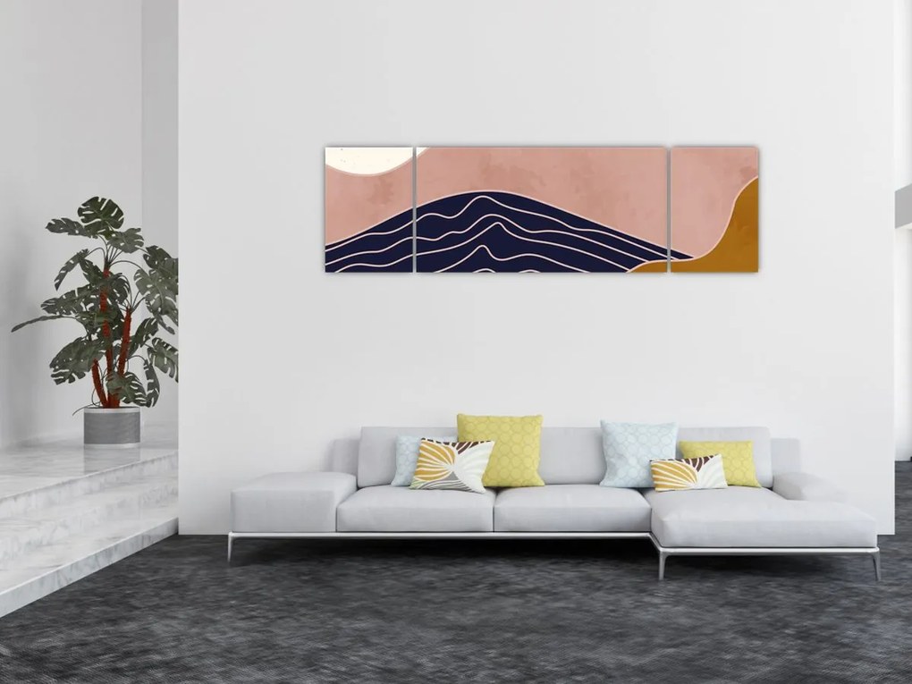 Obraz - Słońce nad górami (170x50 cm)