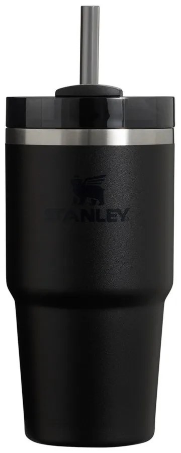 Czarny termos ze słomką ze stali nierdzewnej 600 ml Quencher H2.0 FlowState Tumbler Black – Stanley