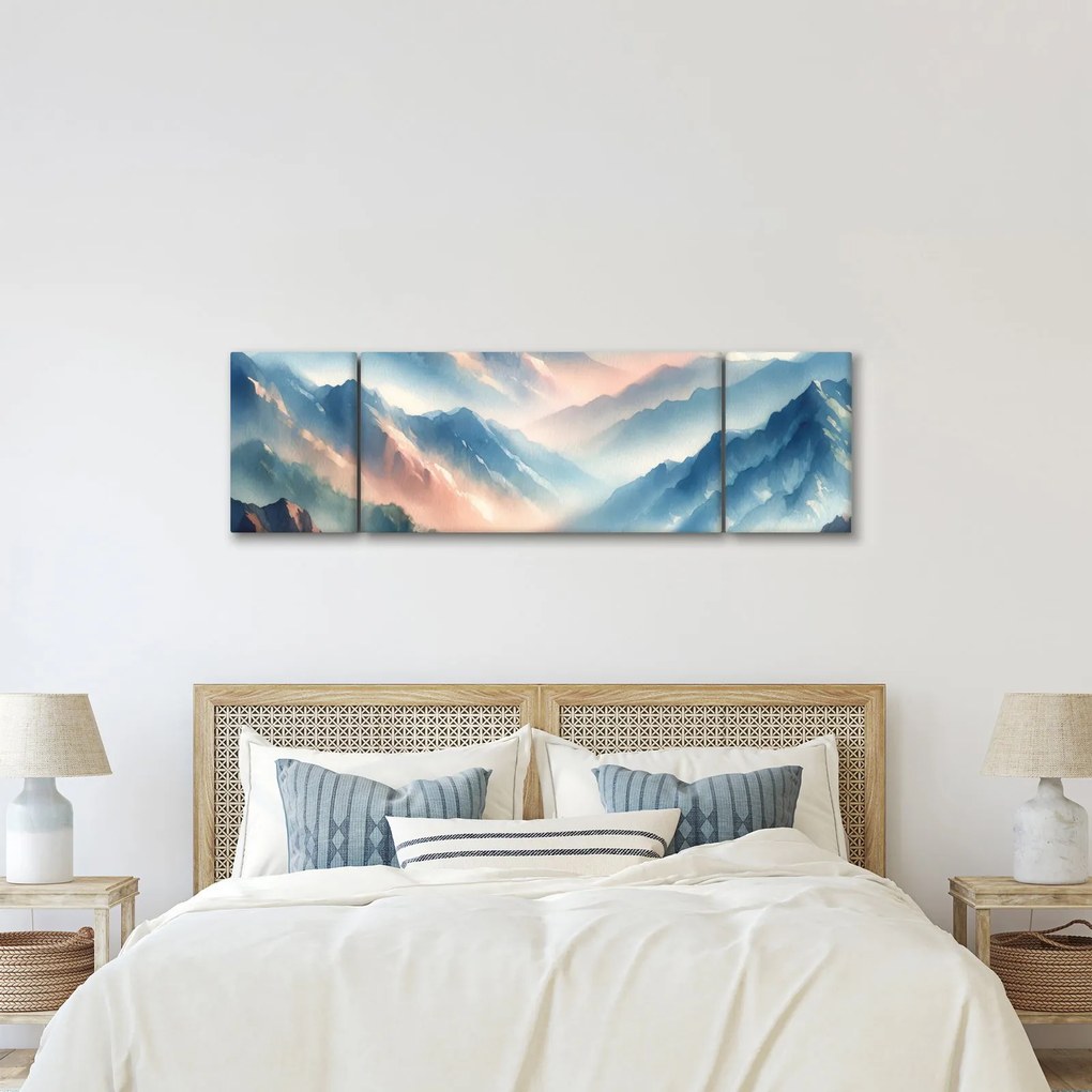 Obraz - Akwarelowe góry (170x50 cm)