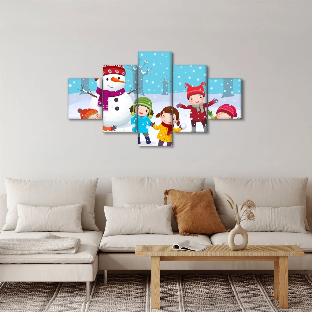 Obraz - Zimowe dziecięce zabawy (125x70 cm)