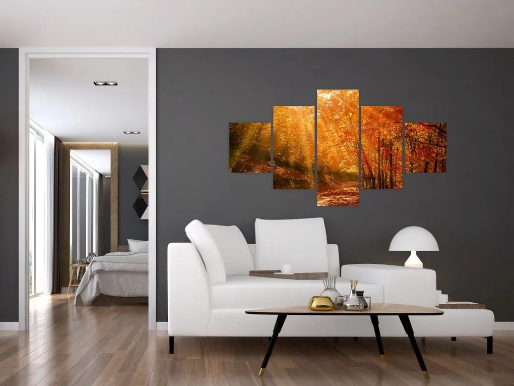 Obraz jesiennego lasu (125x70 cm)