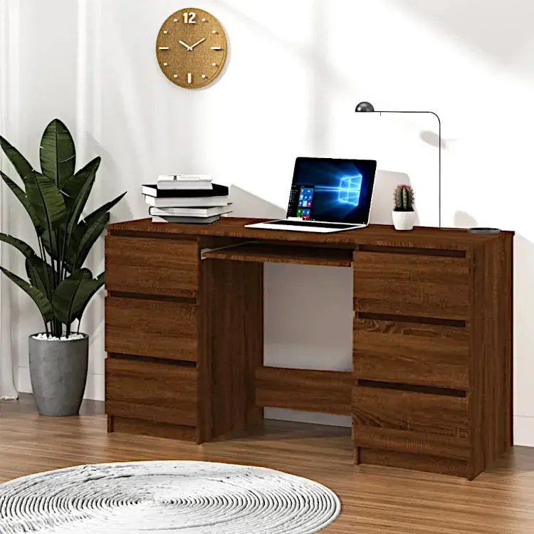 Minimalistyczne biurko w kolorze brązowego dębu K5-K10
