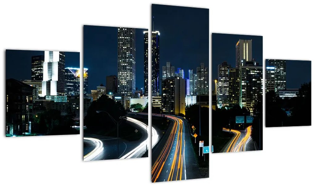 Obraz nocnej metropolii (125x70 cm)