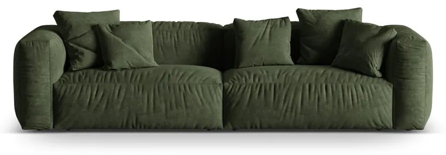 Zielona aksamitna sofa modułowa 320 cm Martina – Micadoni