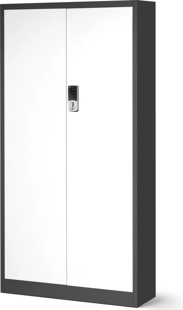 Szafa biurowa na akta otwierana na szyfr 90x40x185 cm Daniel antarcyt/biały