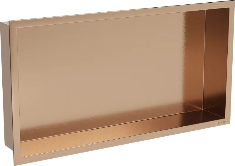 Mexen X-Wall-R półka wnękowa z kołnierzem 60 x 30 cm, miedź szczotkowana - 19C0603010