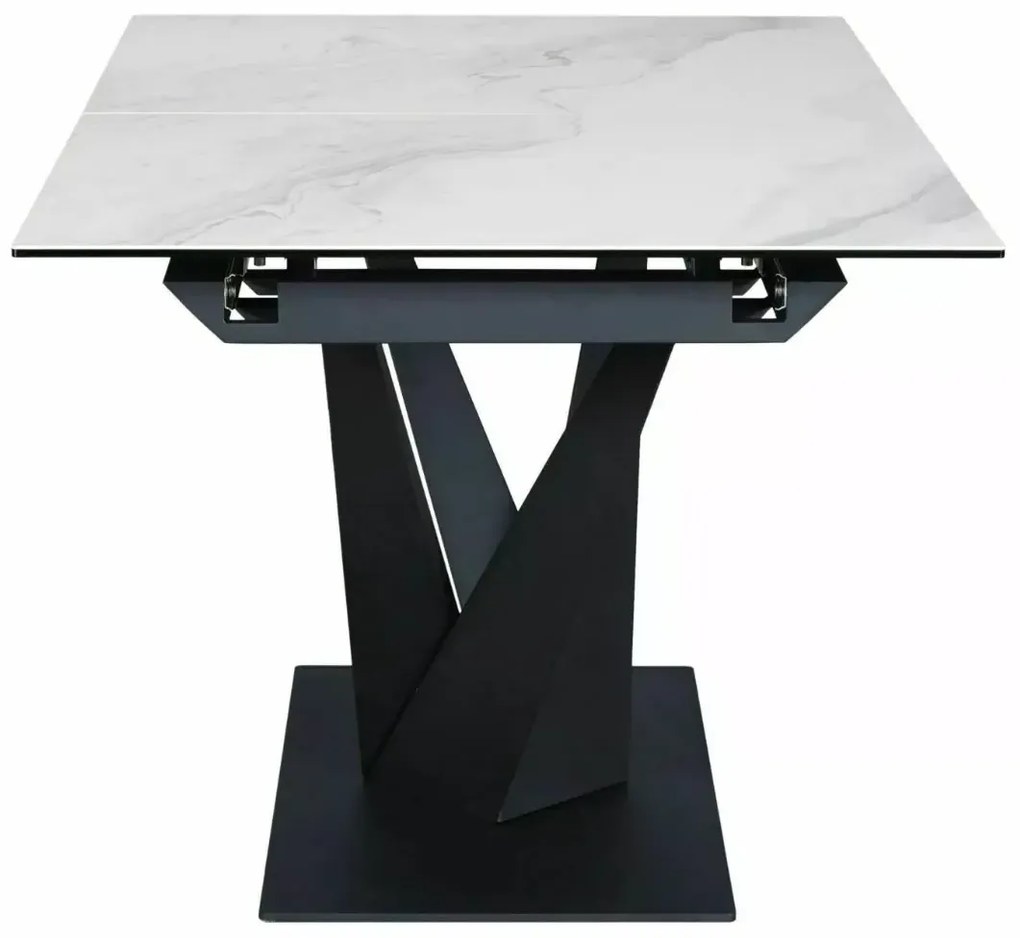 Stół rozkładany SORENTO CERAMIC 160(220)x90 biały/czarny mat SIGNAL