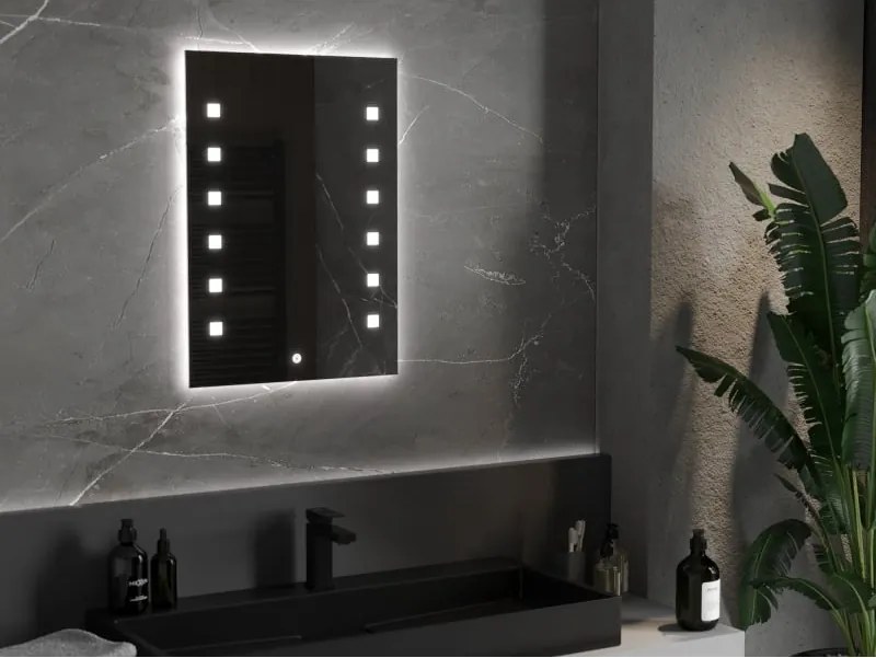 Mexen Ner lustro łazienkowe podświetlane 50 x 70 cm, LED 6000K, antypara - 9809-050-070-611-00