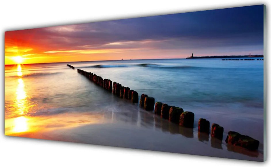 Panel Szklany Blask Słońca na Morskiej Tafli