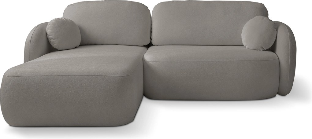 Masseno Narożnik AMICO z funkcją spania i pojemnikiem na pościel Narozniki L, Rozkładana sofa - Szary, SICURO 75