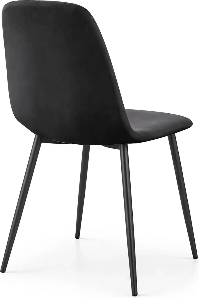 Zestaw 2 czarnych metalowych krzeseł pikowanych K6-S62