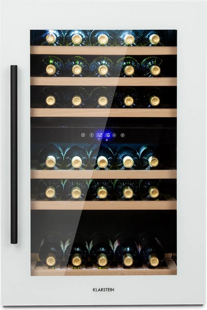 Klarstein Vinsider 59.2cm 41 Butelek Winiarka do Zabudowy Dwustrefowa Biały