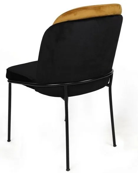 Zestaw krzeseł do jadalni Dore Mustard and Black, 2 szt.