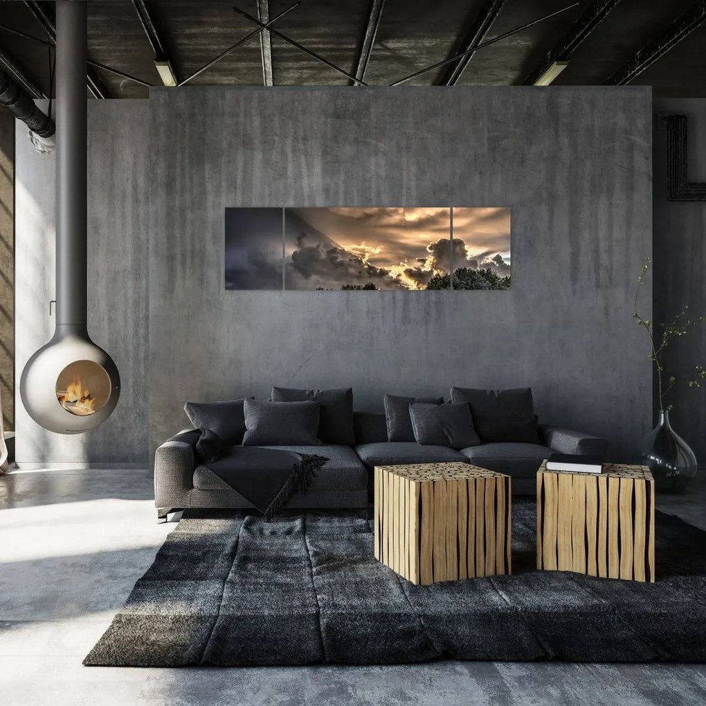 Obraz chmur i lasu (170x50 cm)