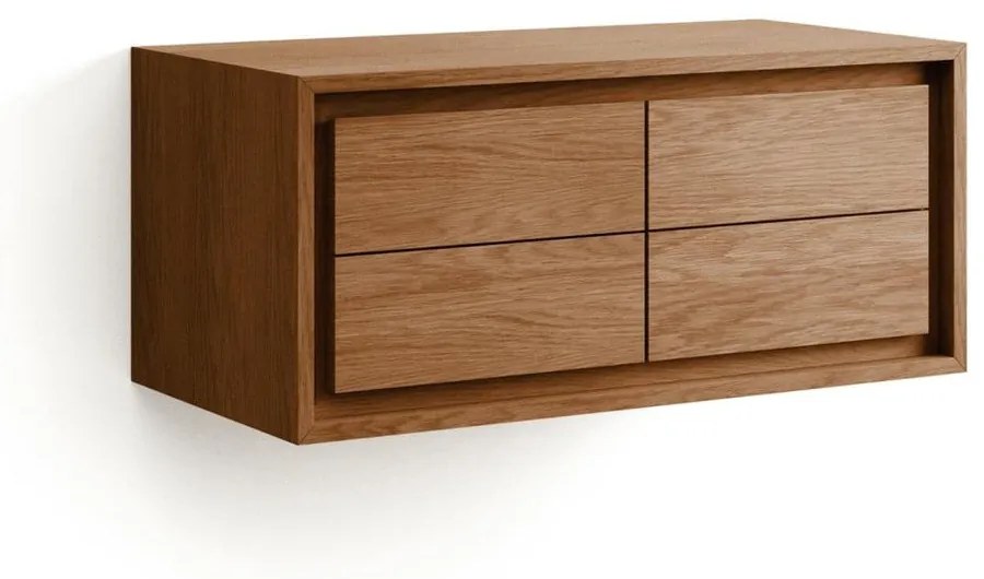 Brązowa wisząca szafka pod umywalkę z litego drewna tekowego 90x40 cm Kenta – Kave Home