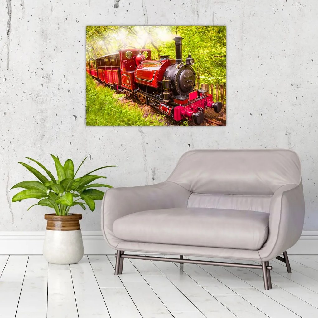 Obraz na szkle pociągu parowego (70x50 cm)