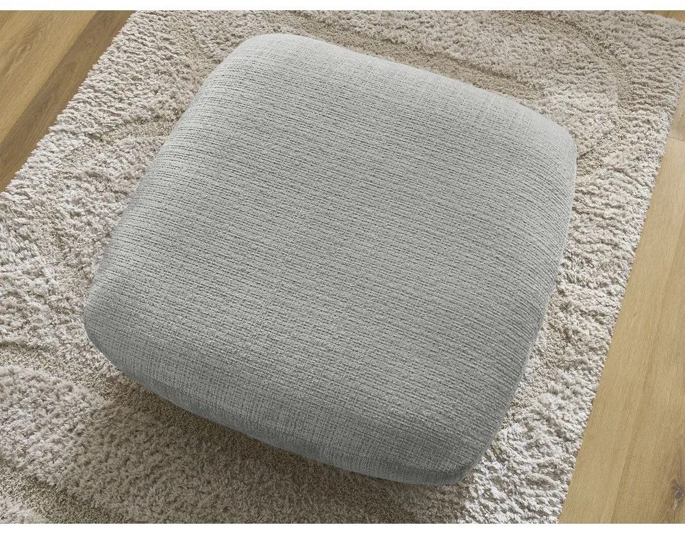 Jasnoszary podnóżek z tkaniny szenilowej Leonore – Bobochic Paris