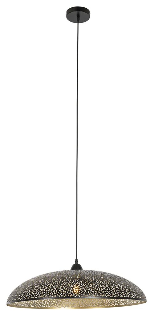 Orientalna lampa wisząca czarna ze złotem 60 cm - JapkeKolonialny Oswietlenie wewnetrzne