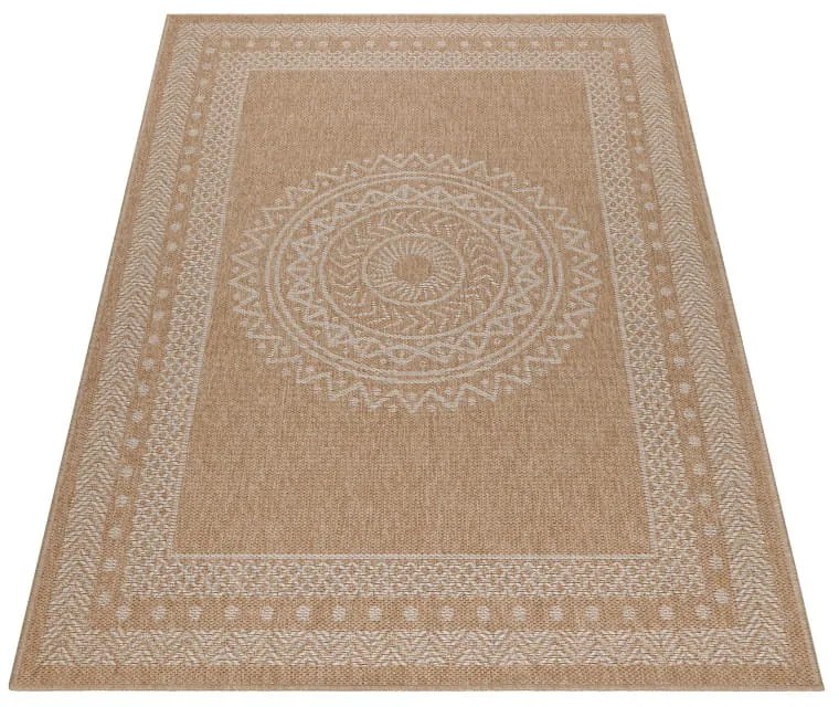 Dywan zewnętrzny Dhaka rozeta bezowy 200 cm x 290 cm