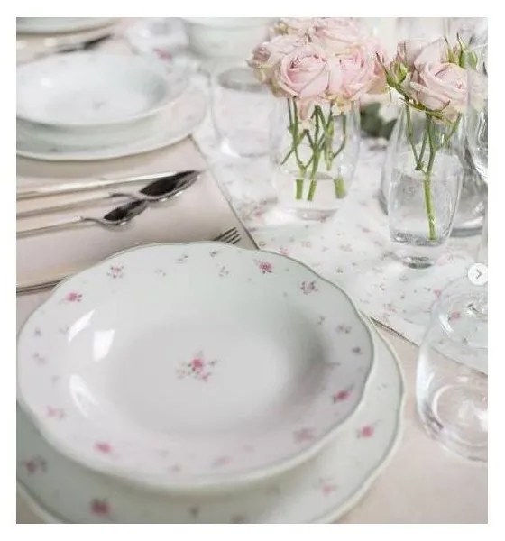 18-częściowy komplet porcelanowych talerzy Brandani Nonna Rosa