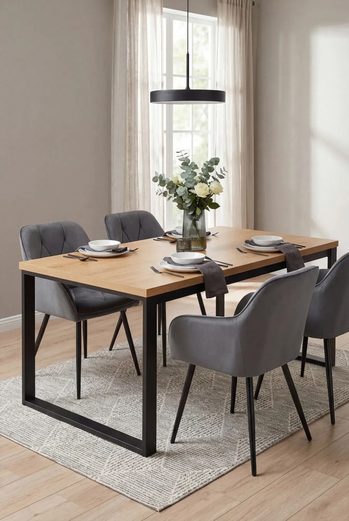 Zestaw 2 grafitowych krzeseł pikowanych N9-D97