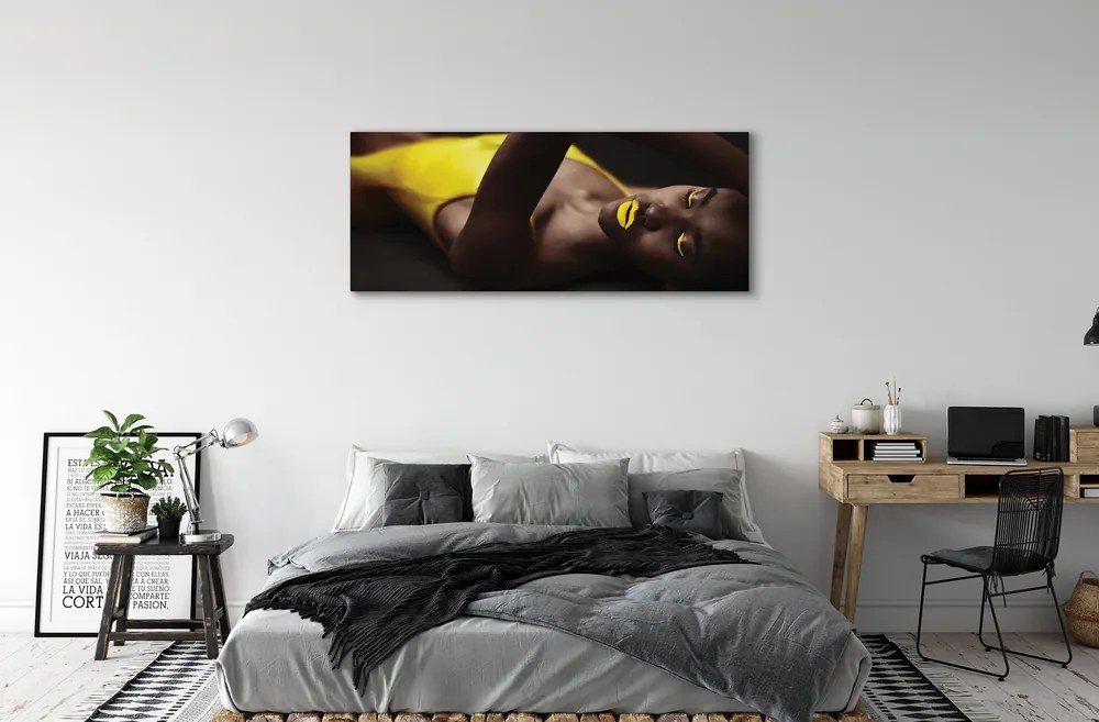 Duży obraz na płótnie Kobieta z Żółtymi Ustami