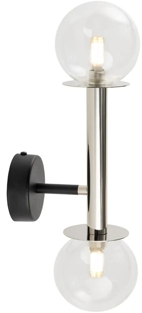 Kinkiet DAISY 2xG9/12W/230V chrom błyszczący/czarny/przezroczysty