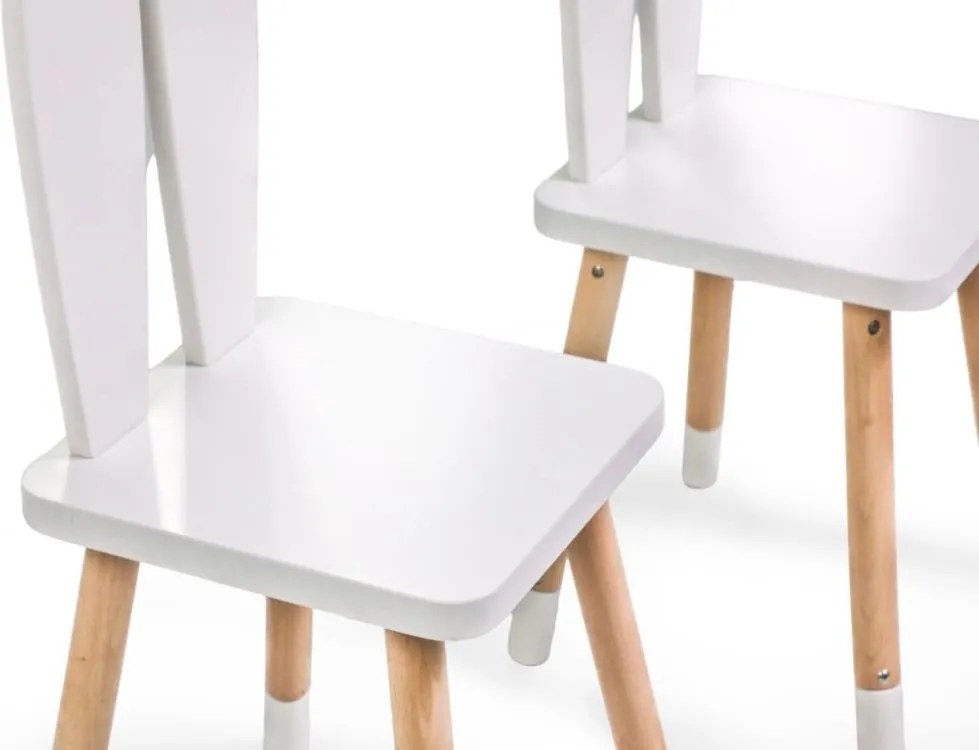 Rosnący zestaw dziecięcy BUNNY, stolik i 2 krzesełka, biały/brązowy ELIS design
