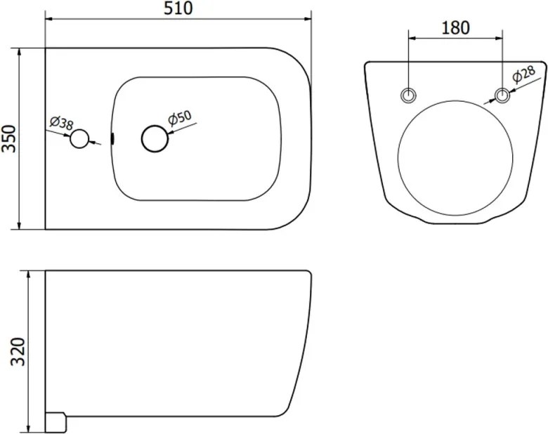 Mexen Stella bidet wiszący, biały - 35685100