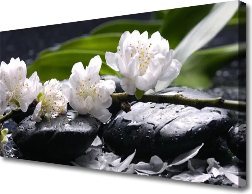 Obraz na płótnie Spokój Zen: Kwiatowa Kompozycja